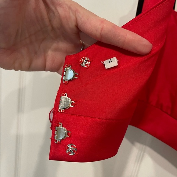 Sherri Hill red satin crop top formal pageant homecoming size 2 NWT - Picture 4 of 8